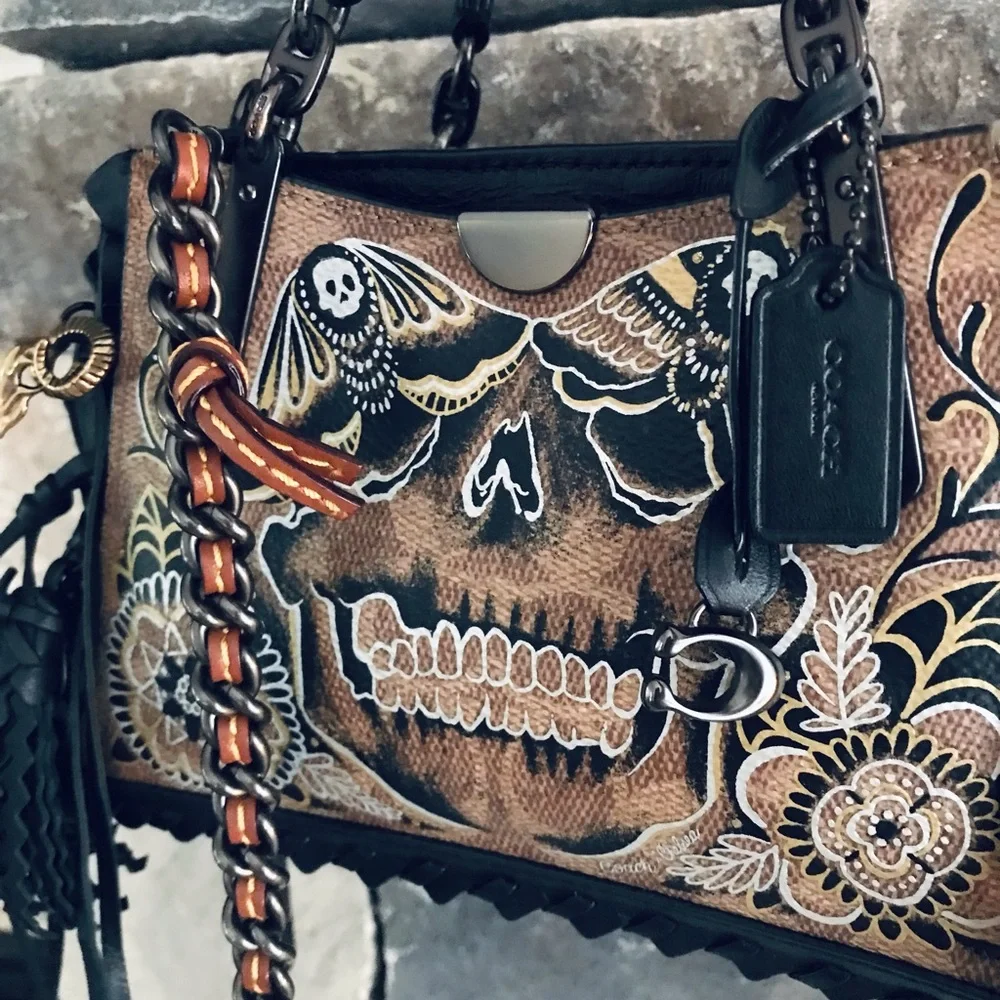 Coach x Chelsea Champlain Dreamer 21 In Signature Canvas With Skull Moth Tattoo - Picture 2 of 16